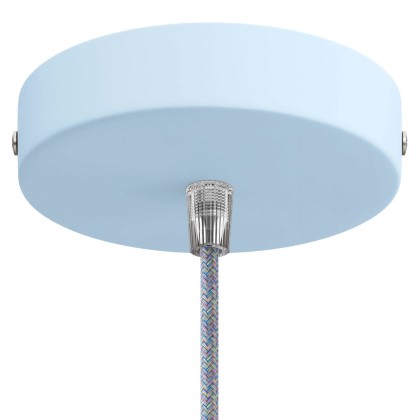 Classic 1-hole Round Metal Ceiling Canopy Kit - Soft blue