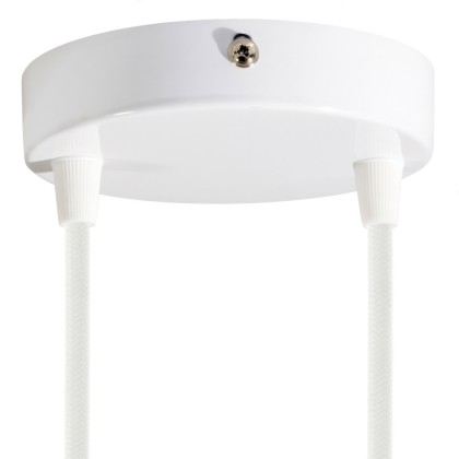 Classic 2-hole Round Metal Ceiling Canopy Kit - Glossy white