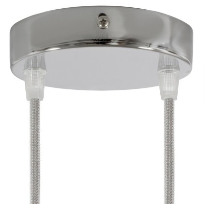 Classic 2-hole Round Metal Ceiling Canopy Kit - Chrome