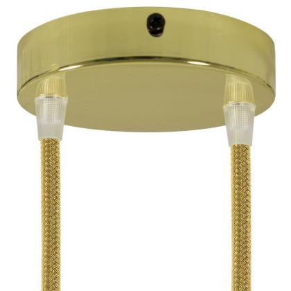 Classic 2-hole Round Metal Ceiling Canopy Kit - Brass