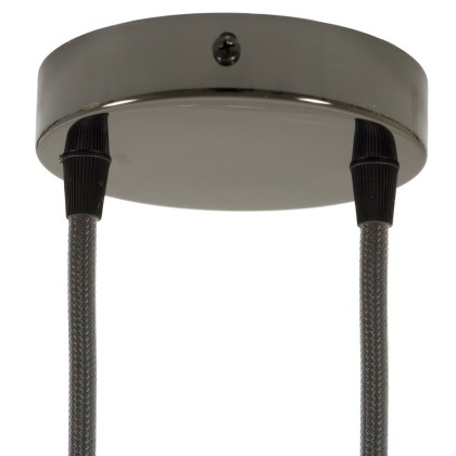 Classic 2-hole Round Metal Ceiling Canopy Kit - Black pearl