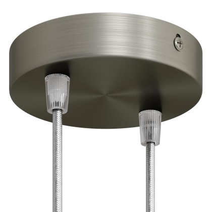 Classic 2-hole Round Metal Ceiling Canopy Kit - Brushed titanium