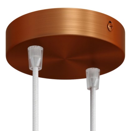 Classic 2-hole Round Metal Ceiling Canopy Kit - Brushed copper