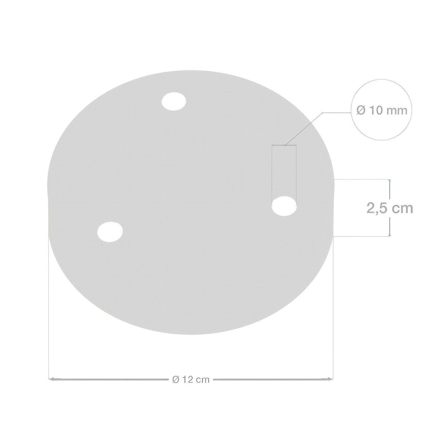 Classic 3-hole Round Metal Ceiling Canopy Kit