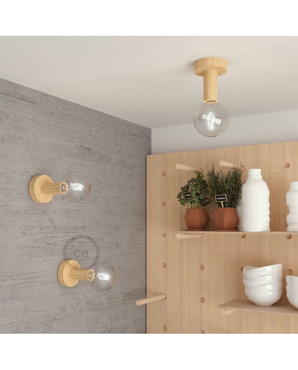 Fermaluce Wood M, the painted wood flush light for your wall or ceiling