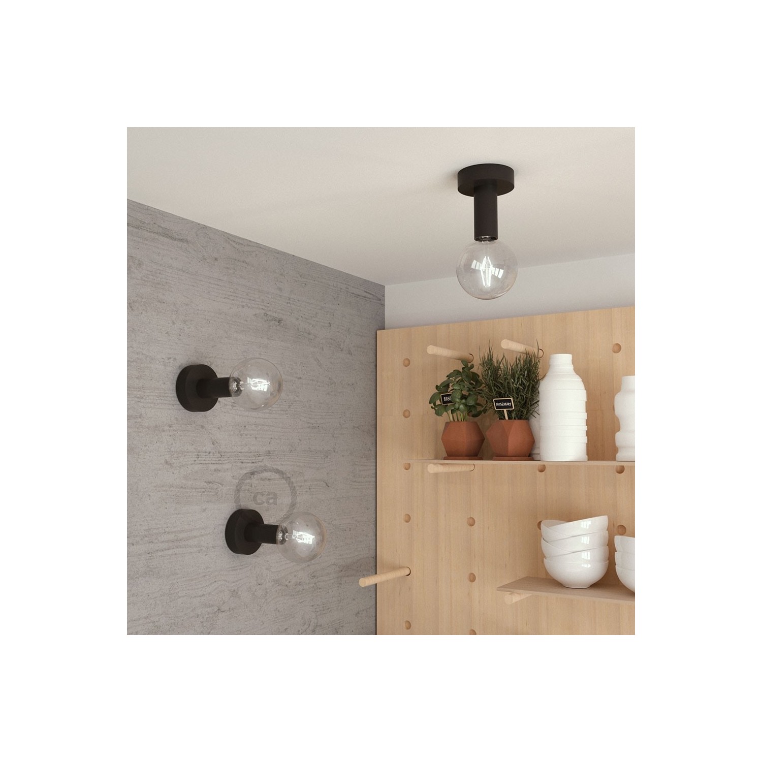 Fermaluce Wood M, the painted wood flush light for your wall or ceiling