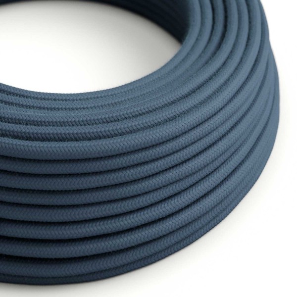 Stone Blue Cotton covered Round electric cable - RC30