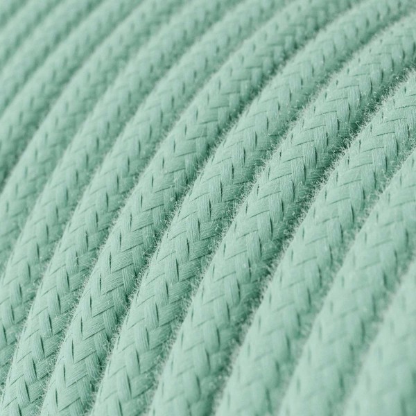 Mint Green Cotton covered Round electric cable - RC34