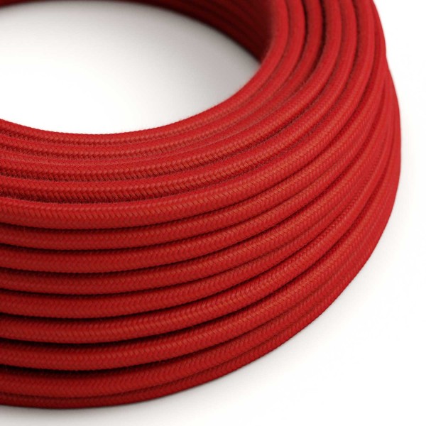 Red Cotton covered Round electric cable - RC35