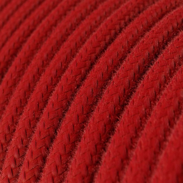 Red Cotton covered Round electric cable - RC35