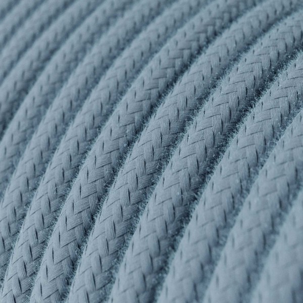 Baby Blue Cotton covered Round electric cable - RC53