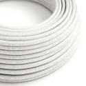 White Glitter covered Round electric cable - RL01