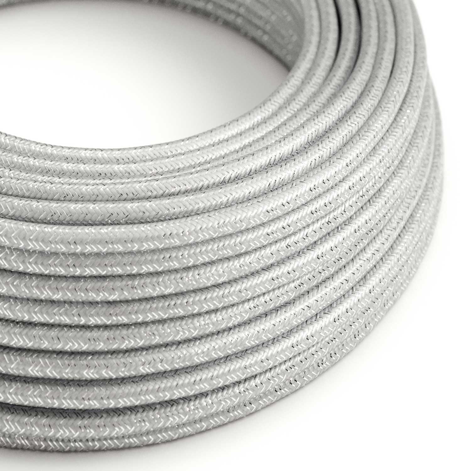 Silver Glitter covered Round electric cable - RL02