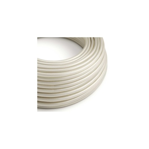 Ivory Rayon covered Round electric cable - RM00