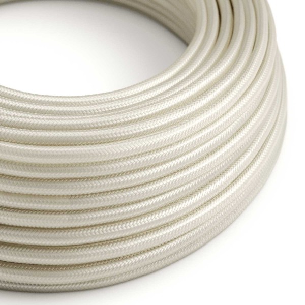 Ivory Rayon covered Round electric cable - RM00