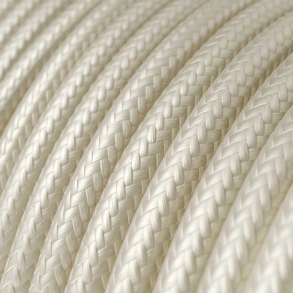 Ivory Rayon covered Round electric cable - RM00