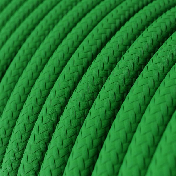 Green Rayon covered Round electric cable - RM06