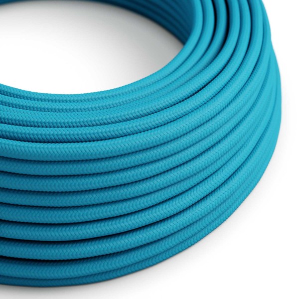 Light Blue Rayon covered Round electric cable - RM11