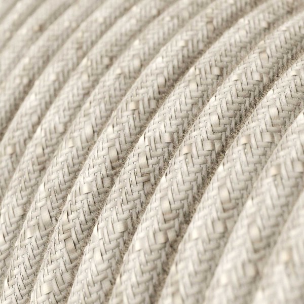 Natural Linen covered Round electric cable - RN01