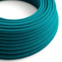 Petrol blue Cotton covered Round electric cable - RC21