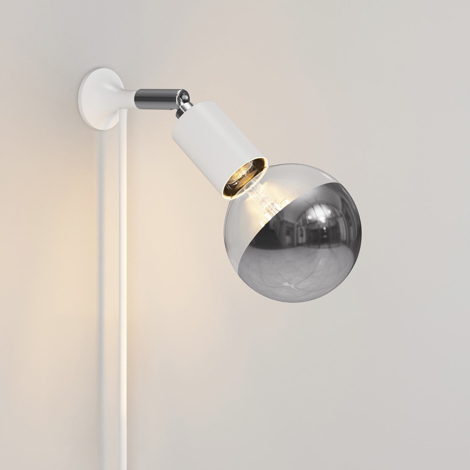 MAG-Y wall lamp with joint and metal dome bulb