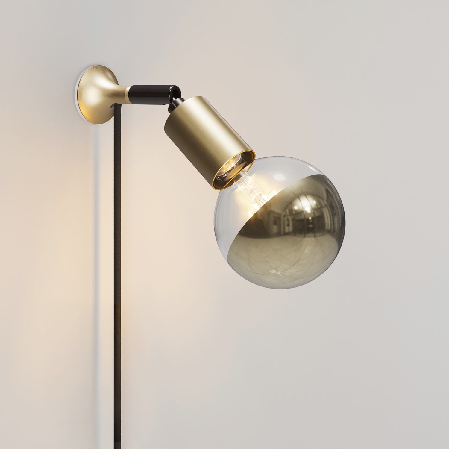 MAG-Y wall lamp with joint and metal dome bulb