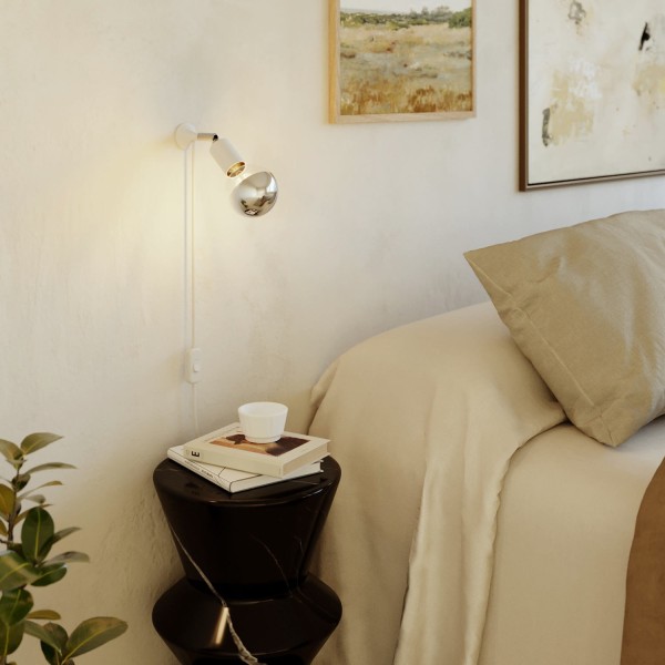 MAG-Y wall lamp with joint and metal dome bulb