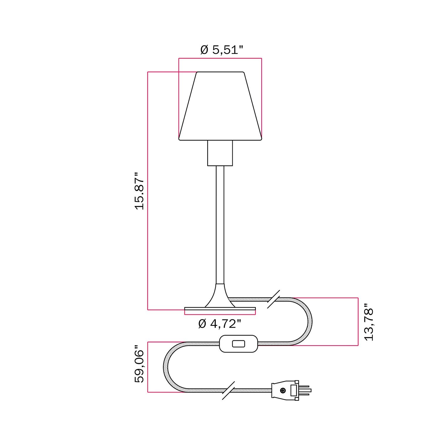 MAG-Y table lamp with canvas shade