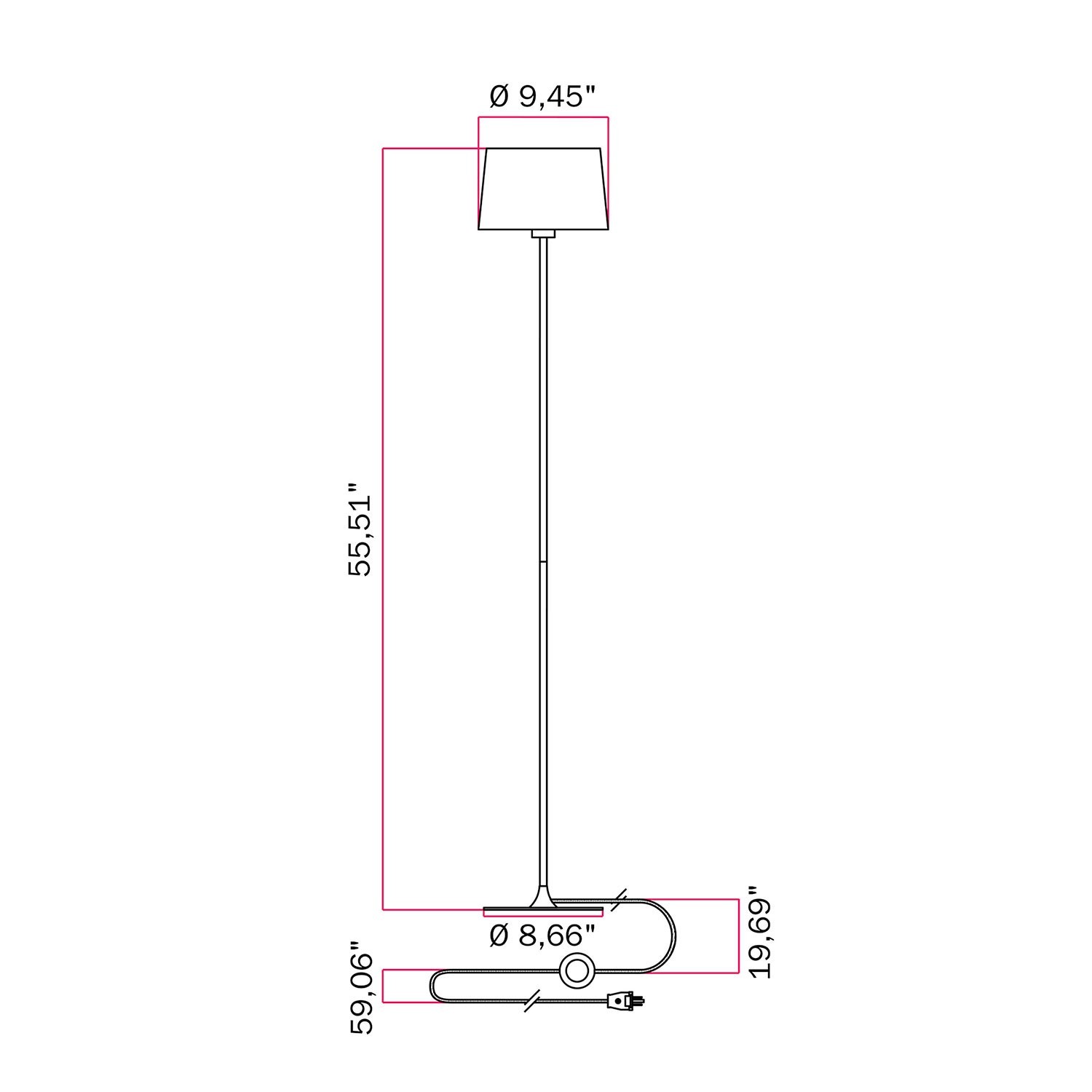 MAG-Y floor lamp with Athena fabric shade