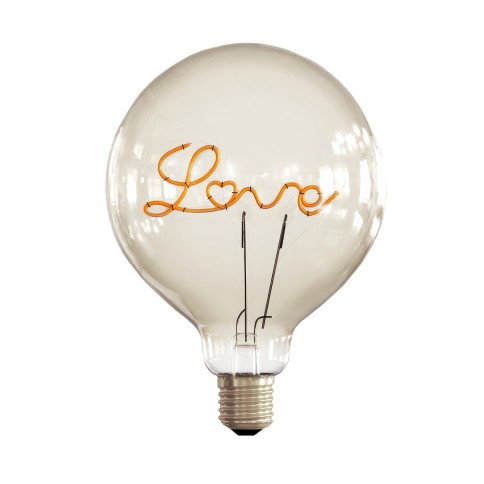 LED Light Bulb Clear Globe G40 4W 300Lm E26 2700K Dimmable - Love 40 Reversed Text