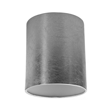 Cylinder Fabric Lamp Shade | 5.91 x 7.09 Inches | Italian Craftsmanship - Silver leaf