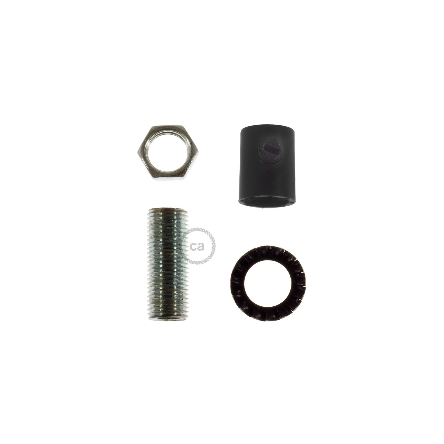 Black 1.7 cm long Round Plastic Strain Relief