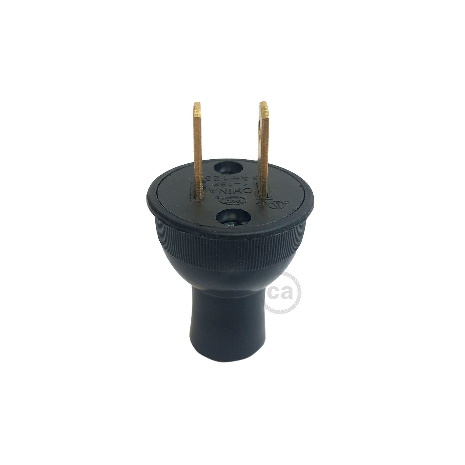 Black Round 2- Prong Plug