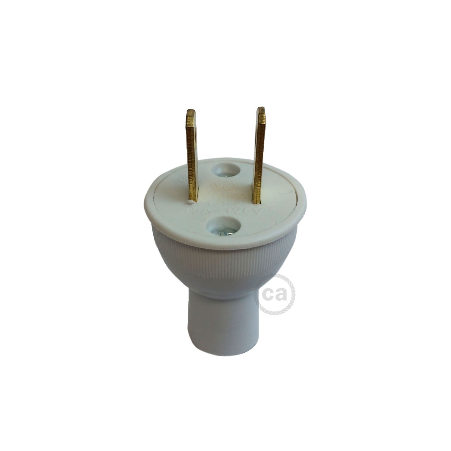 White Round 2- Prong Plug