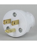 White Round 3- Prong Plug