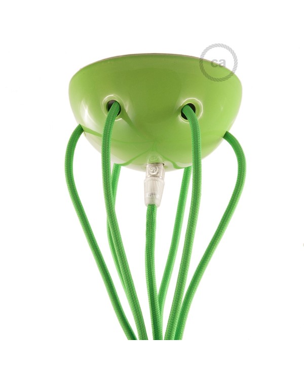 Green ceramic spider, multiple suspension with 6-7 pendant, RM18 green cable