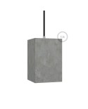 Cube Cement Pendant Lamp Shade | E26 Socket & Cable Retainer