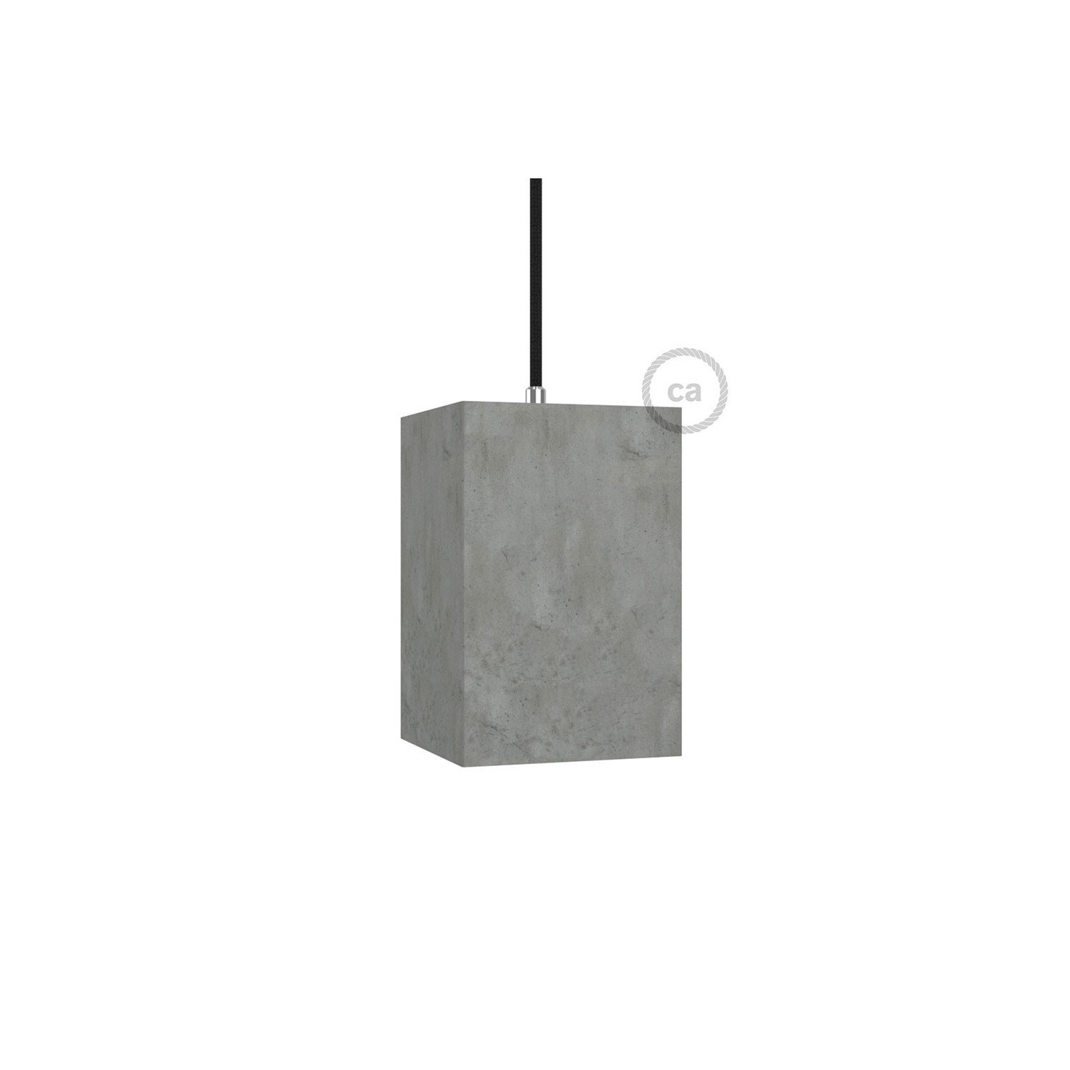 Cube Cement Pendant Lamp Shade | E26 Socket & Cable Retainer