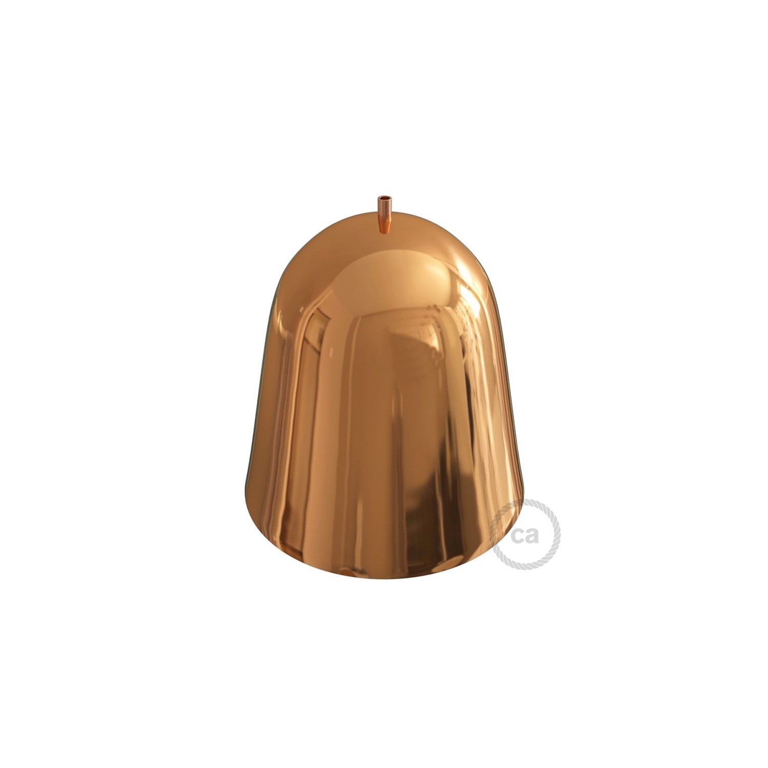 Shiny Copper Metal Bell Lampshade | E26 Socket & Cable Retainer