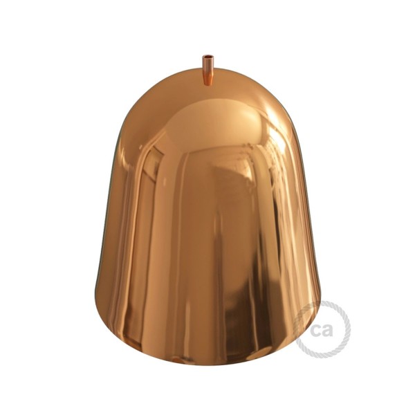 Shiny Copper Metal Bell Lampshade | E26 Socket & Cable Retainer