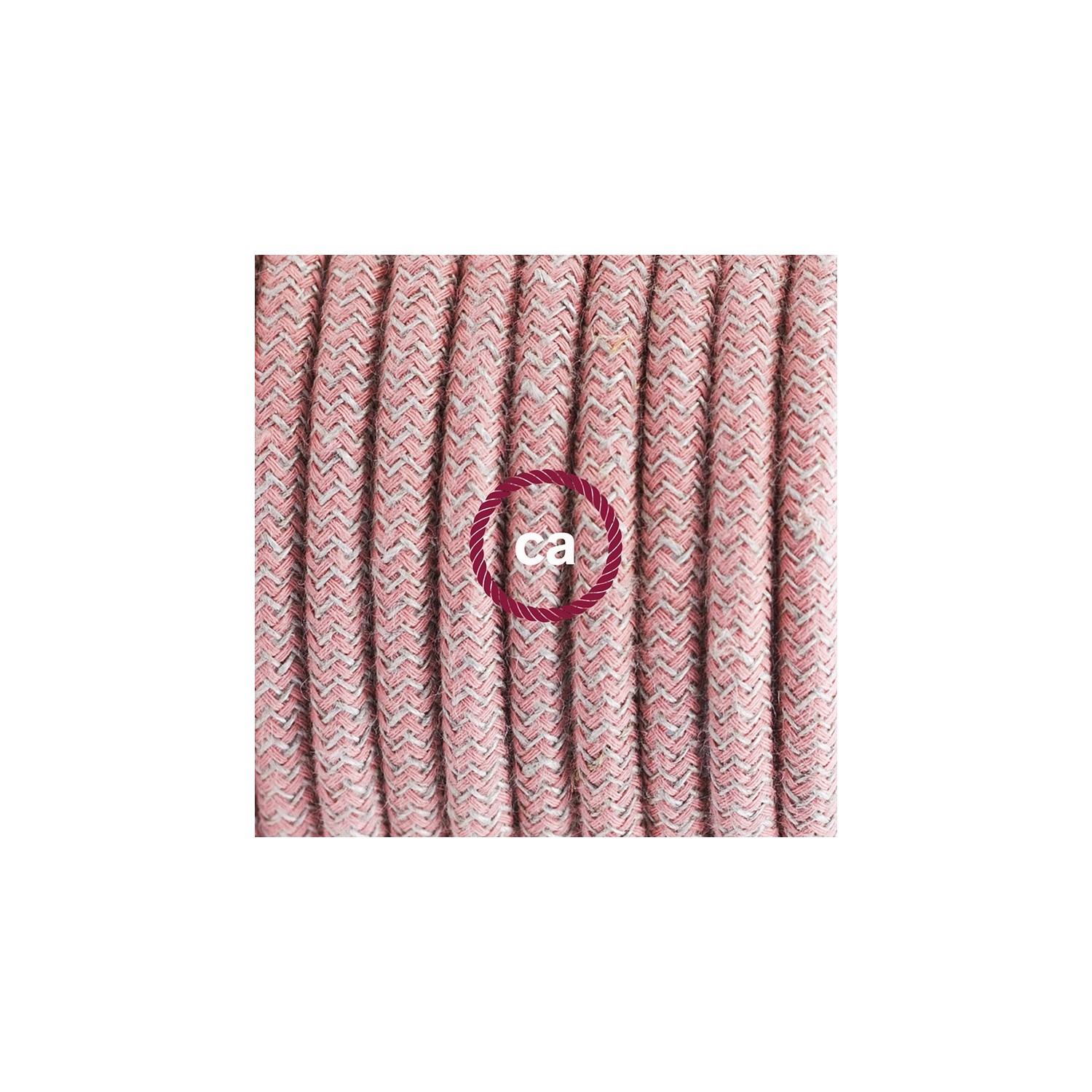 Plug-in Pendant with switch on socket | RD71 Natural & Pink Linen Chevron