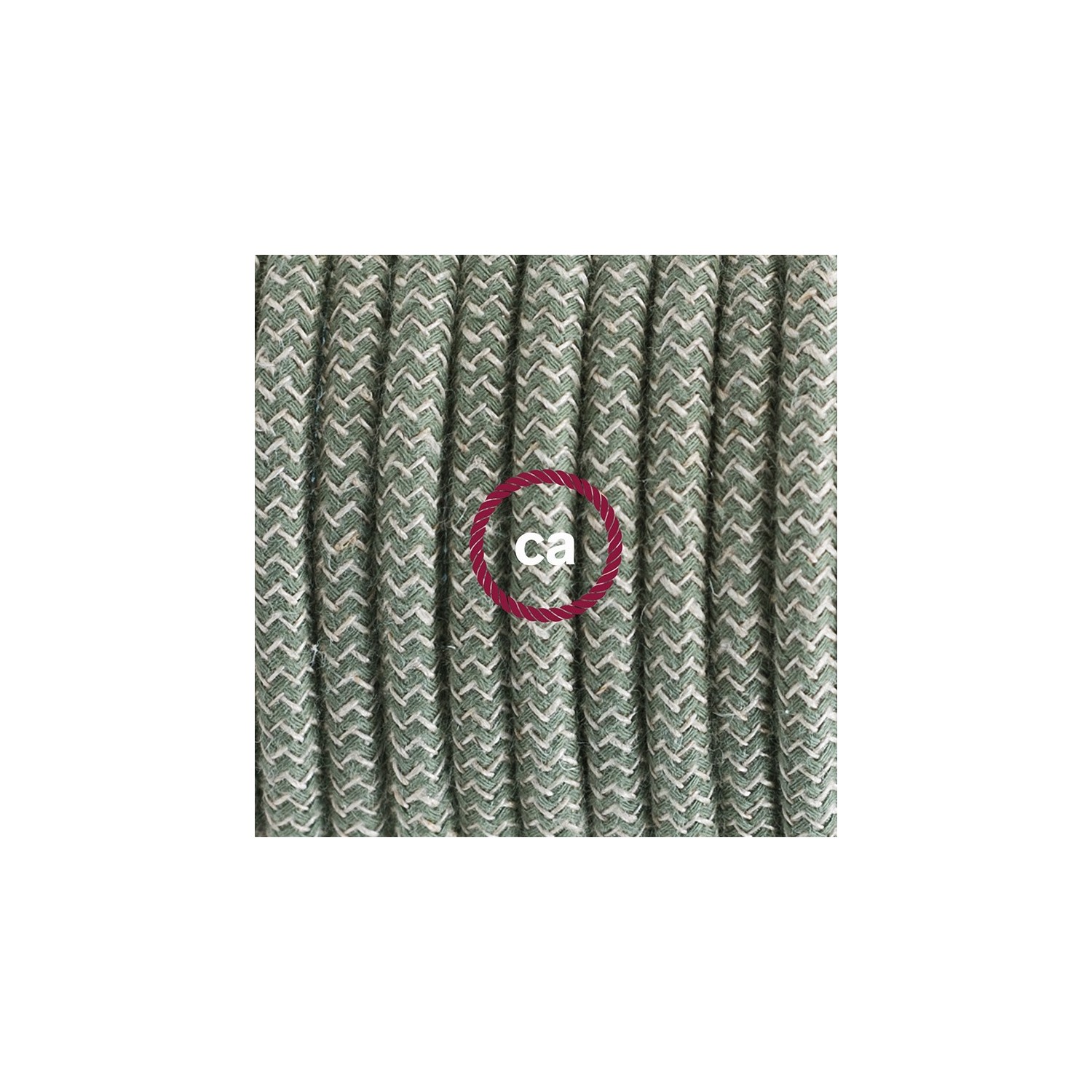 Plug-in Pendant with switch on socket | RD72 Natural & Thyme Green Linen Chevron