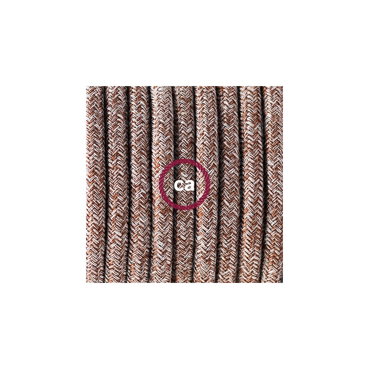 Plug-in Pendant with switch on socket | RS82 Brown Glitter Cotton & Natural Linen Tweed