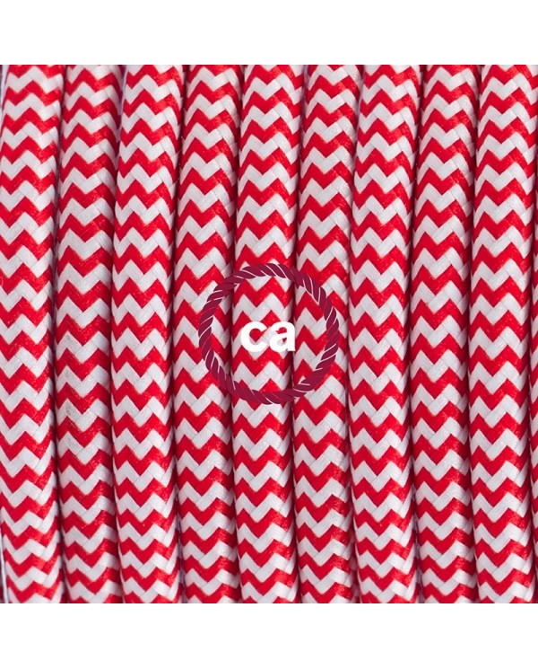 Plug-in Pendant with switch on socket | RZ09 Red & White Chevron