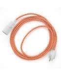 Plug-in Pendant with switch on socket | RZ15 Orange & White Chevron