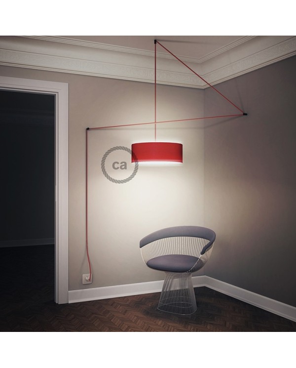 Plug-in Pendant for Lampshade with switch on socket | RCO1 White Cotton