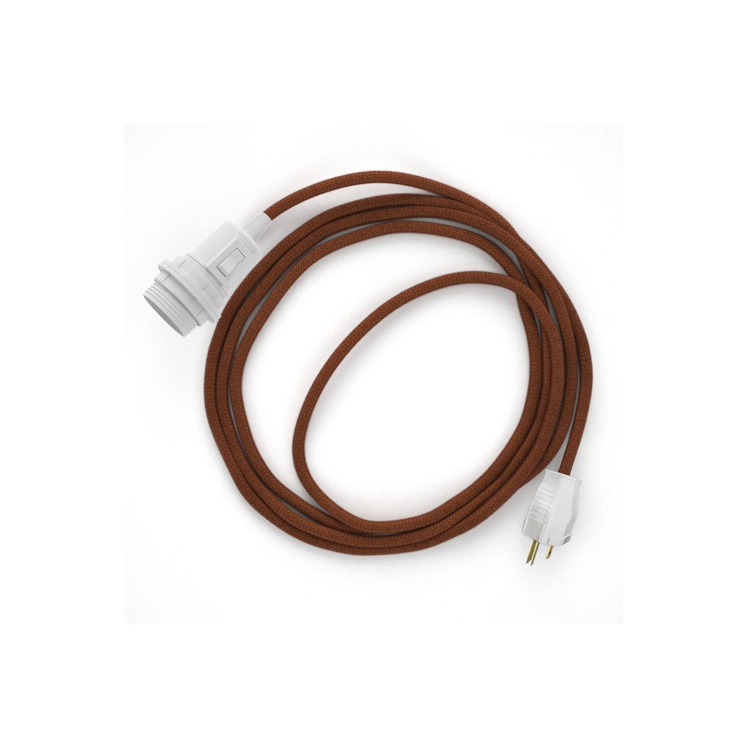 Plug-in Pendant for Lampshade with switch on socket | RC23 Rust Cotton