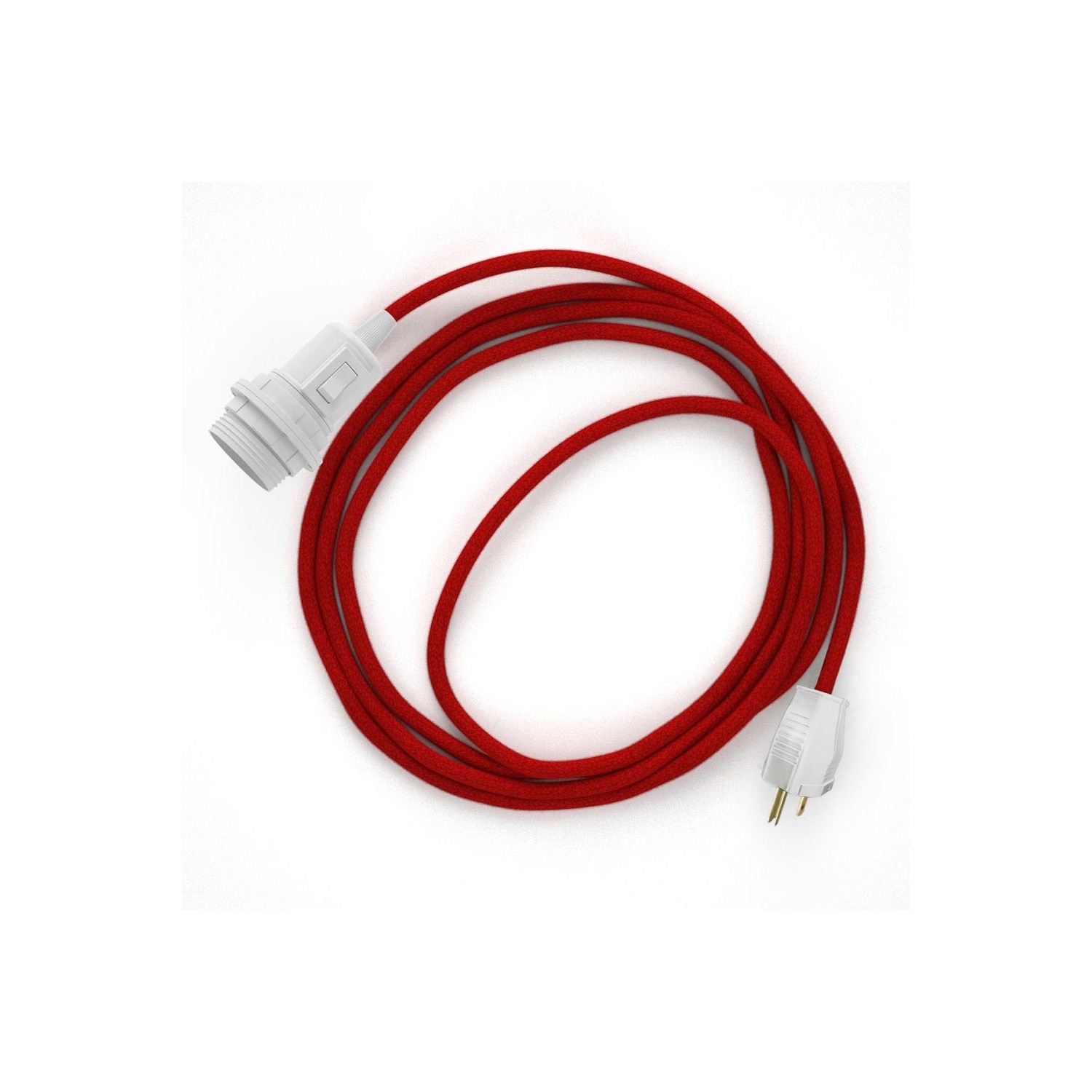 Plug-in Pendant for Lampshade with switch on socket | RC35 Red Cotton