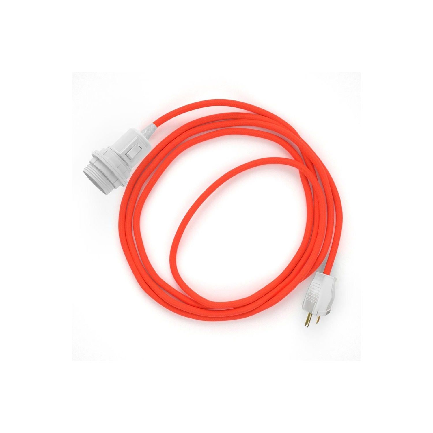 Plug-in Pendant for Lampshade with switch on socket | RF15 Neon Orange