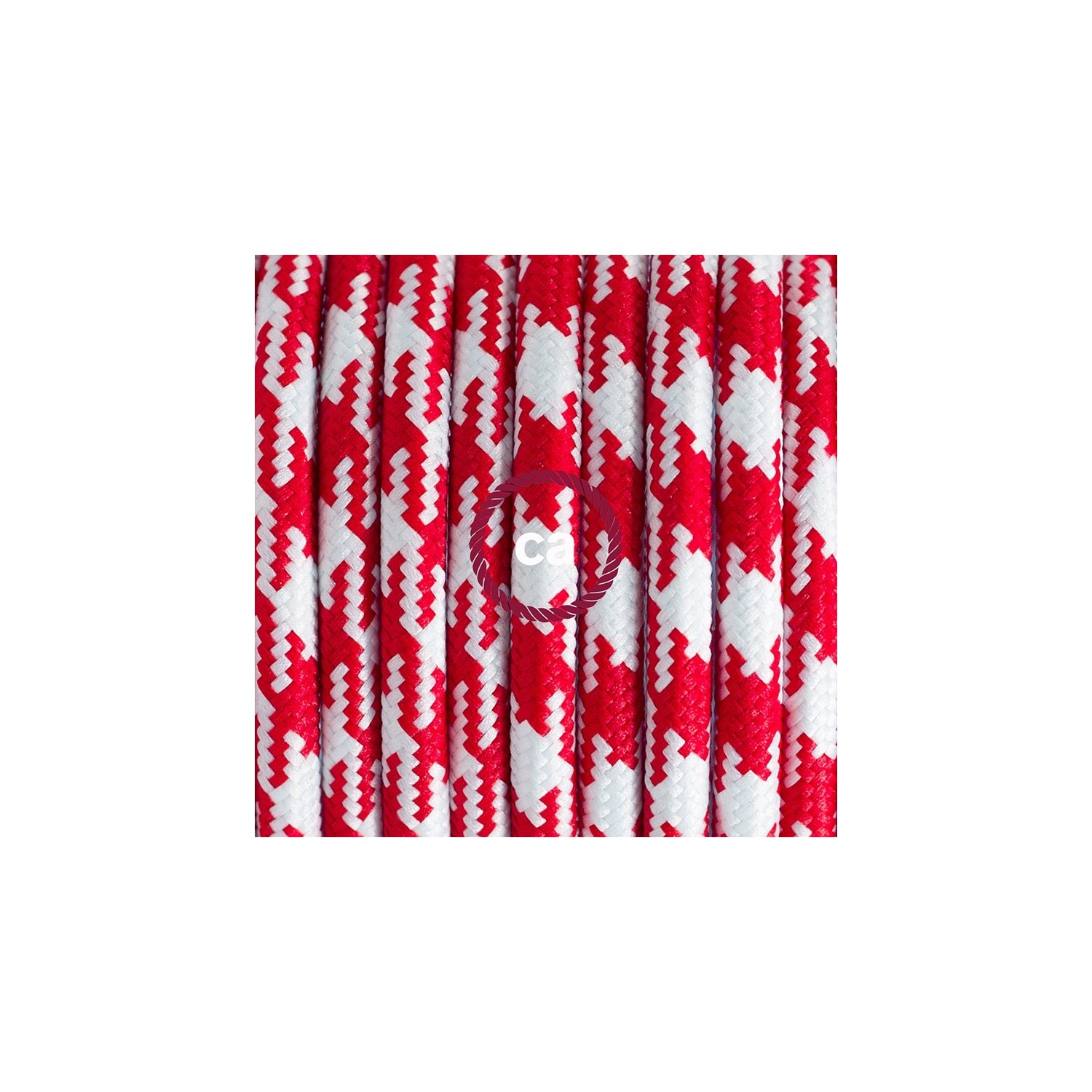 Plug-in Pendant for Lampshade with switch on socket | RP09 Red & White Houndstooth